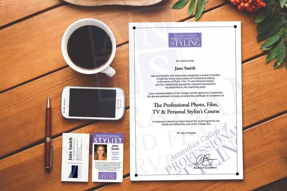Online professional styling course award and recognition